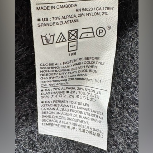 Banana Republic Open Front Cardigan Sweater – Black/Tan/White Patterned Knit (M) - Picture 13 of 13